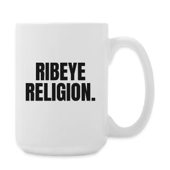 RELIGION DU RIBEYE | T-shirt Carnivore | Steak Lover - Grande tasse 440 ml - blanc - Droite