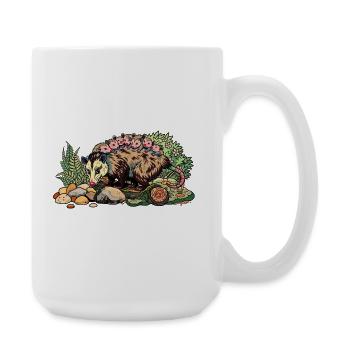 Maman opossum avec sa progéniture - Grande tasse 440 ml - blanc - Droite