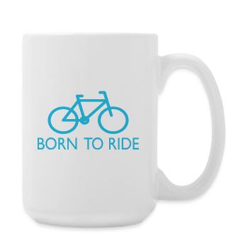 Born to Ride Spruch Fahrrad - Große Tasse 440 ml - Weiß - Rechts