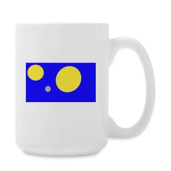 Blaues Geometrie-Tripel: Kreise - Große Tasse 440 ml - Weiß - Rechts