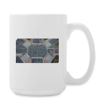 Aerial view of intersection geometry - Large Mug 440 ml - white - Right