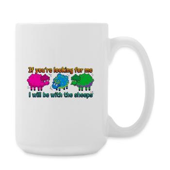 With the sheep - Large Mug 440 ml - white - Right
