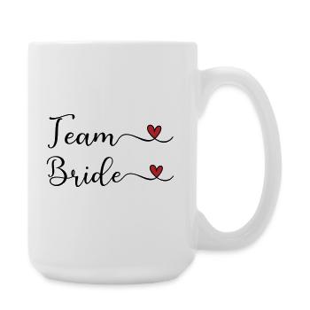 Team Bride cute handwritten Typography with a Hear - Large Mug 440 ml - white - Right