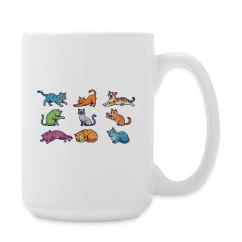 Chats colorés : Pop Art de chatons comiques mignons - Grande tasse 440 ml - blanc - Droite