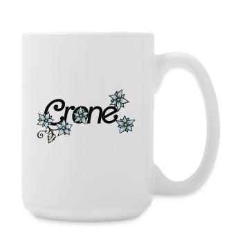 Kranich-Blumenranke - Große Tasse 440 ml - Weiß - Rechts
