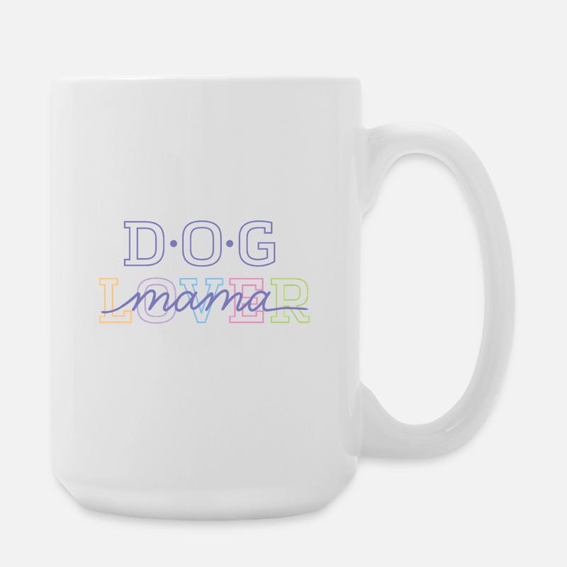 Dog lover & mom - Large Mug 440 ml - white