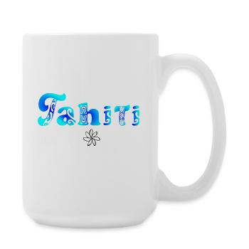Tahiti (Blaue Lagune) - Große Tasse 440 ml - Weiß - Rechts