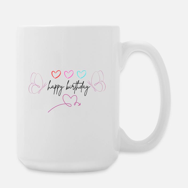 happy_birthday - Large Mug 440 ml - white
