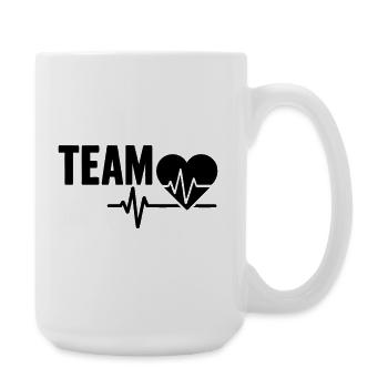 Herzschlag Team  - Große Tasse 440 ml - Weiß - Rechts