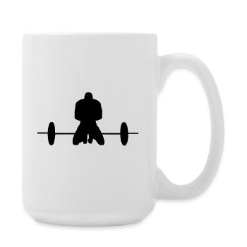 Weightlifting Barbell Fitness Gift - Large Mug 440 ml - white - Right