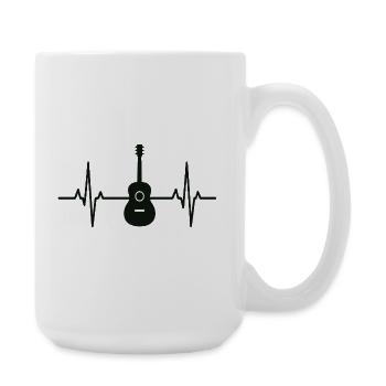 Guitar Heartbeat Rhythm - Large Mug 440 ml - white - Right