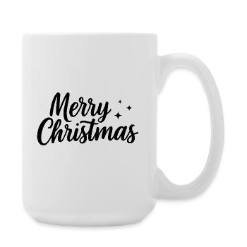 Merry-Christmas lettering with small stars - Large Mug 440 ml - white - Right