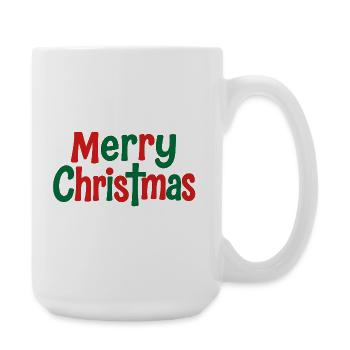 Merry Christmas Lettering Colorful - Large Mug 440 ml - white - Right