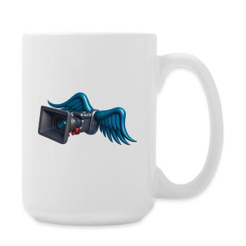 ANGELIC CAM – Ton & Bild - Große Tasse 440 ml - Weiß - Rechts