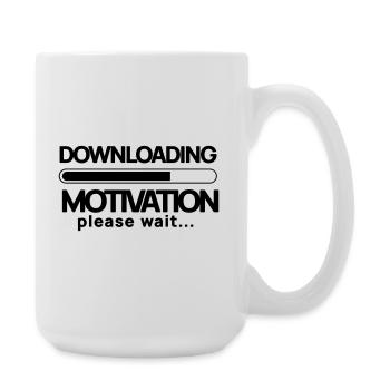 Motivation herunterladen. Bitte warten - Große Tasse 440 ml - Weiß - Rechts