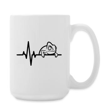 Caméléon dans le battement de cœur – motif lézard - Grande tasse 440 ml - blanc - Droite