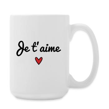 LIEBE. ICH LIEBE DICH. HERZ. ALLES GUTE ZUM GEBURTSTAG. - Große Tasse 440 ml - Weiß - Rechts