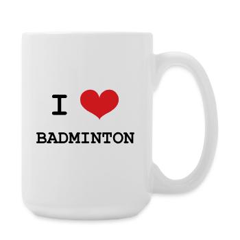 Badminton - Sport - Racket - Large Mug 440 ml - white - Right