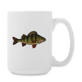Realistic Perch Fish Vector - Large Mug 440 ml - white - Right