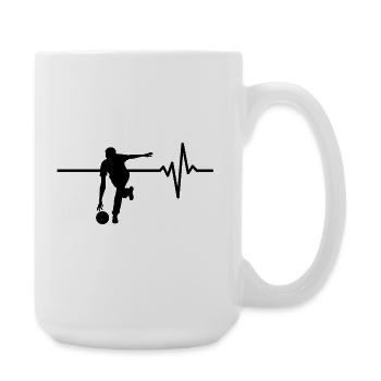 Le bowling, c’est ma vie, mon cœur batt, tout 9e - Grande tasse 440 ml - blanc - Droite