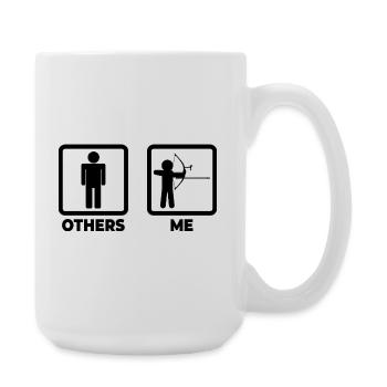 Lustiger Bogensportler - Große Tasse 440 ml - Weiß - Rechts
