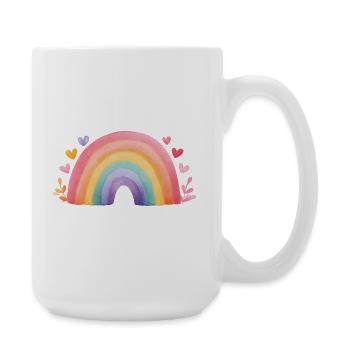 Minimaler Regenbogen Aquarell – Kinder Design - Große Tasse 440 ml - Weiß - Rechts