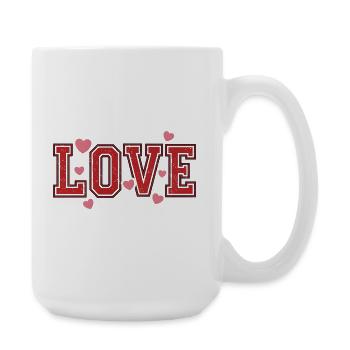 Love Typography – Love Statement with Hearts - Large Mug 440 ml - white - Right