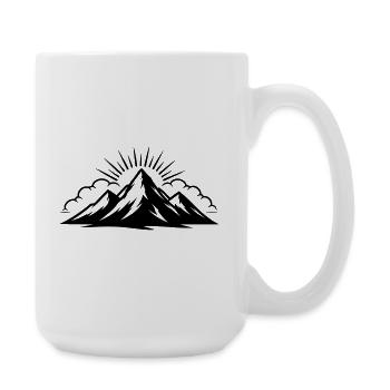 Berge Wolken Gipfel - Große Tasse 440 ml - Weiß - Rechts