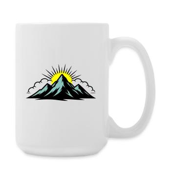 Berge Wolken Gipfel - Große Tasse 440 ml - Weiß - Rechts