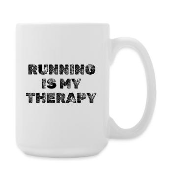 Running Is My Therapy – Jogging & Running Motivation - Large Mug 440 ml - white - Right