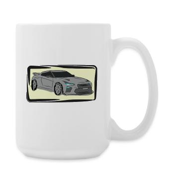Sports Car Neon Silhouette - Large Mug 440 ml - white - Right