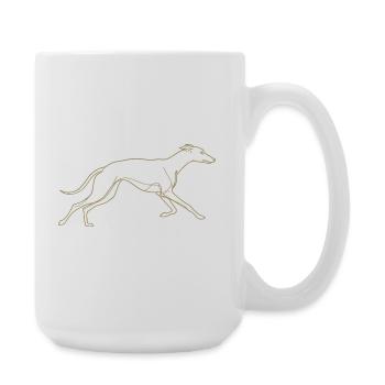 Minimalist Greyhound Silhouette Line Art - Large Mug 440 ml - white - Right