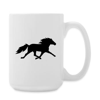 Cheval islandais dans le pass de course - Grande tasse 440 ml - blanc - Droite