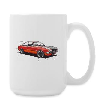 Roter Oldtimer-Coupéwagen - Große Tasse 440 ml - Weiß - Rechts