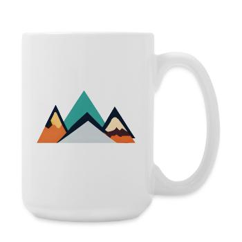 Minimalist Mountain Emblem | Mountains - Large Mug 440 ml - white - Right