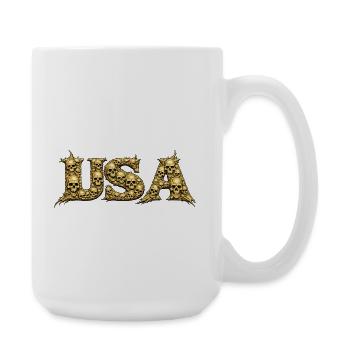 USA Skull Vine Gothic Logo - Large Mug 440 ml - white - Right