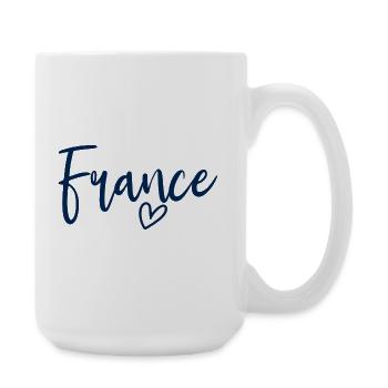 France Cœur Femmes Amour France - Grande tasse 440 ml - blanc - Droite