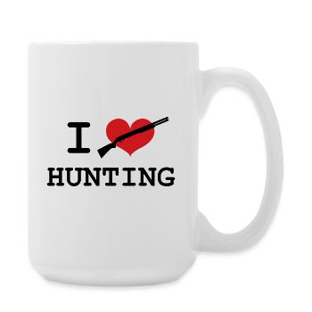 J'aime chasser - Grande tasse 440 ml - blanc - Droite