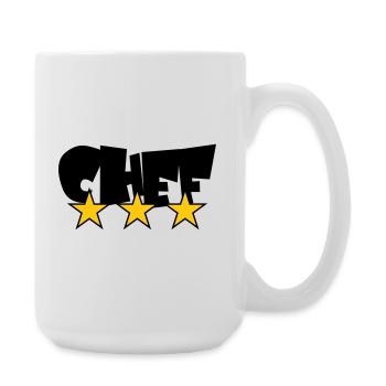 Chef Étoilé : Design 3 Étoiles Gastronomie - Grande tasse 440 ml - blanc - Droite