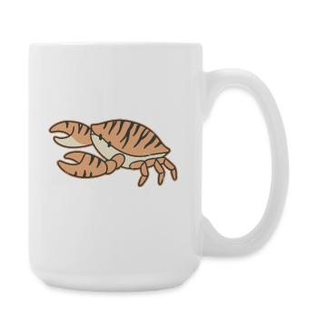 Orange Crab Striped Cartoon Tiger Stripes - Large Mug 440 ml - white - Right