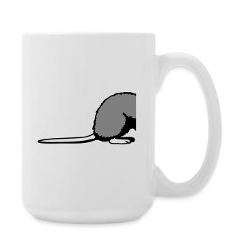 Ratte Rückseite Halb Lustig Schwanz Nagetier Tier - Große Tasse 440 ml - Weiß - Rechts