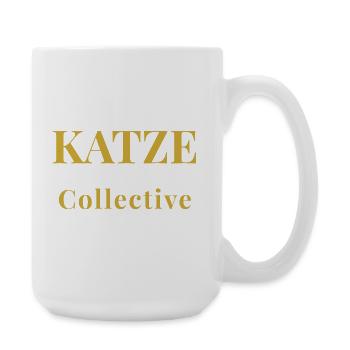 Minimalist Cat T-Shirt – Premium Design - Large Mug 440 ml - white - Right