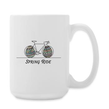 Spring Ride Easter Bike Line Art - Large Mug 440 ml - white - Right