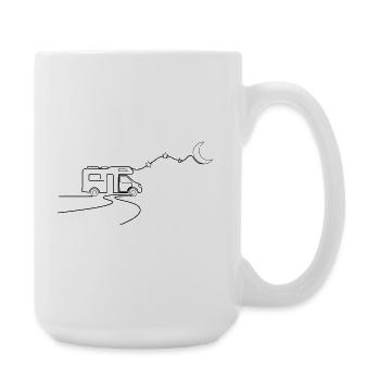 Motorhome stars moon - Large Mug 440 ml - white - Right