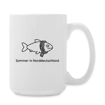 Sommer Norddeutschland Lustiger Regen Spruch - Große Tasse 440 ml - Weiß - Rechts