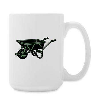Schubkarre Garten Bau Werkzeug - Große Tasse 440 ml - Weiß - Rechts