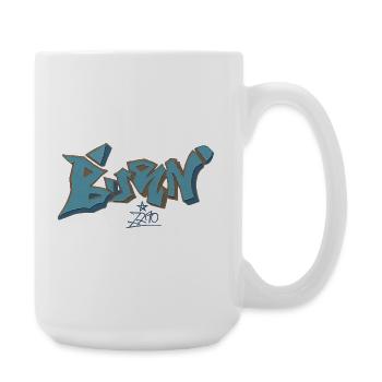 Berliner Graffiti Blau Outline - Große Tasse 440 ml - Weiß - Rechts