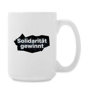 Solidarität gewinnt Spruch Statement T-Shirt - Große Tasse 440 ml - Weiß - Rechts