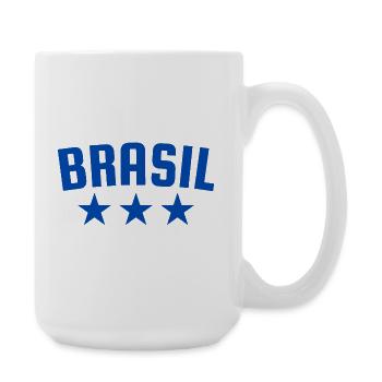 Brazil 3 Star Design Blue - Large Mug 440 ml - white - Right
