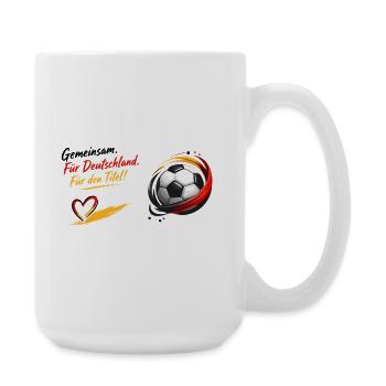 Gemeinsam Fußball Herzdesign - Große Tasse 440 ml - Weiß - Rechts